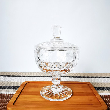 Transparent Footed Glass Jar - Decorative Container for Candles, Candy, and Cookies