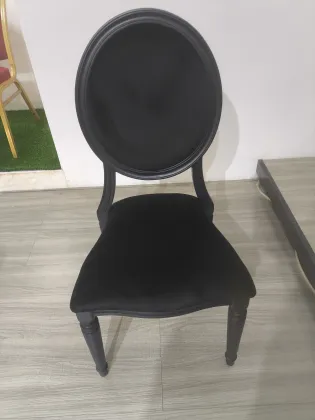 Good Quality Black Aluminum Alloy Louis Dining Chair For Hotel Wedding Event