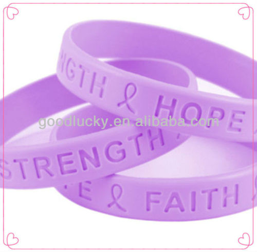 2013 characters cut in bas-relief silicone rubber wristband with gradient printing