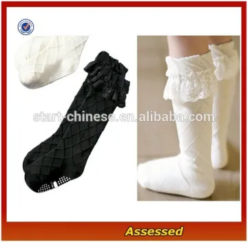 2015 Sock Manufacturers Custom Anti Slip Grip Socks/Girls Lace Socks/Kids Leg Warmers---AMY153080