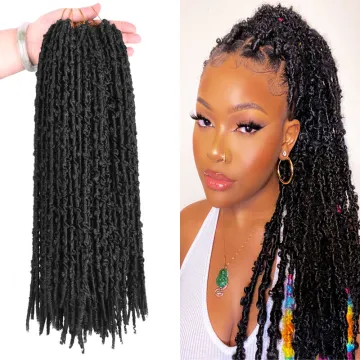 Faux Locs Crochet Braids Hair Black Messy Soft Butterfly locs 16inch  Distressed Butterfly Locs Crochet Hair Butterfly Bob