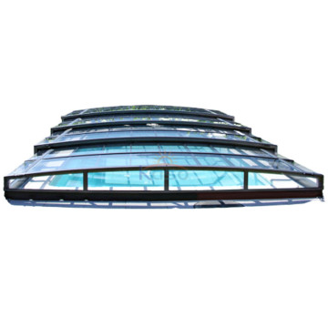 Couverture de toit de piscine rétractable ronde en polycarbonate