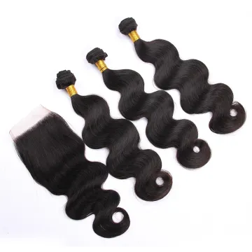 Top selling product cheap human hair Brazilian virgin hair bundles with lace closure