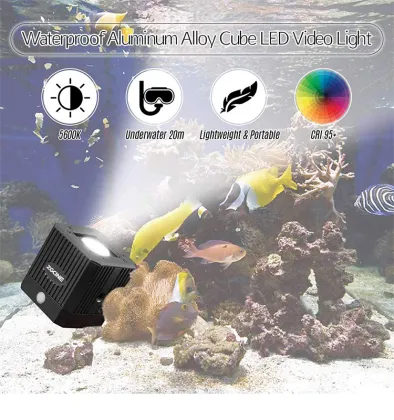 Waterproof and Rechargeable Mini LED Cube Light for OSMO ACTION Camera and GoPro
