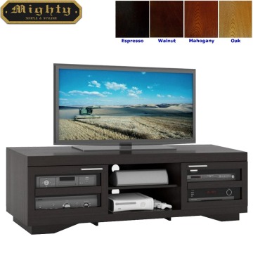 66 inch Low Base Two Glass Doors Large Flat TV Stands