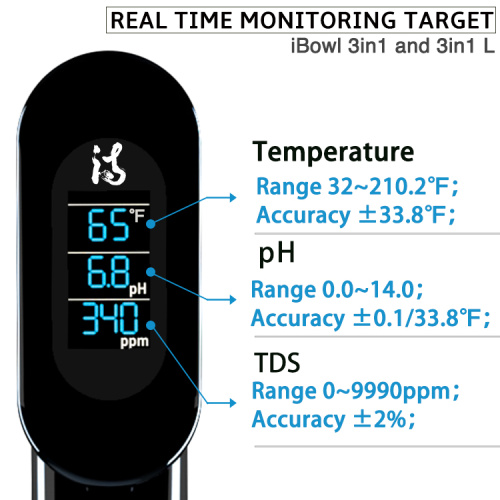Medidor de pH digital tds Sensor de temperatura del agua para acuario