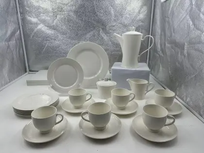 ceramic white tea set art