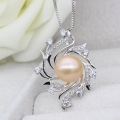 Fashion Designs Plating Zilveren Pearl Cage Hanger Ketting