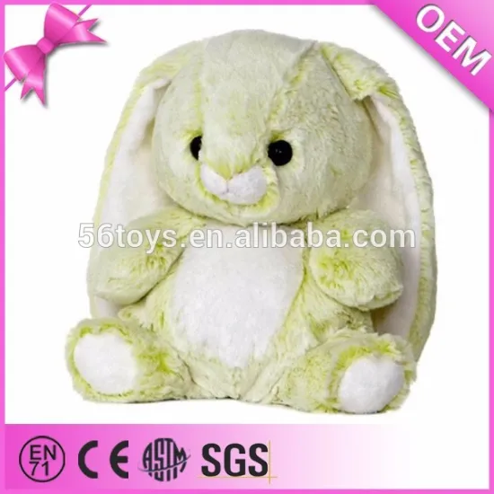 Chinese toy manufacturers stuffed toy rabbit with long ears green plush bunny rabbit toy