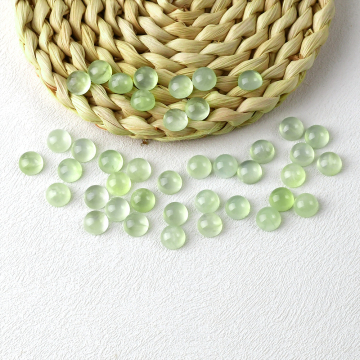 Natural Green Prehnite Round Cabochon Loose Gemstones