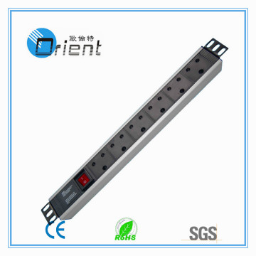 19 inch South Africa type 6ways PDU with switch for cabinet (power distribution unit)