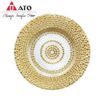 ATO dinnerware glass gold plate wedding glass plate