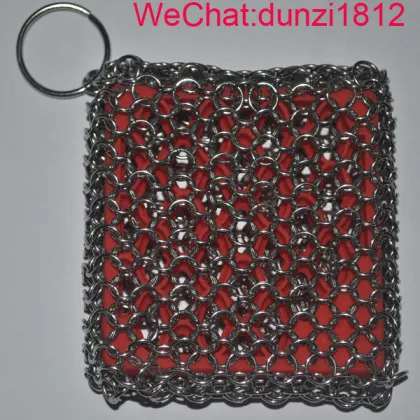 304 stainless steel Chain link ring mesh iron pan scrubber