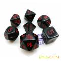 Gewohnheit 7pcs RPG Würfel gesetztes Schwarzes und Rot