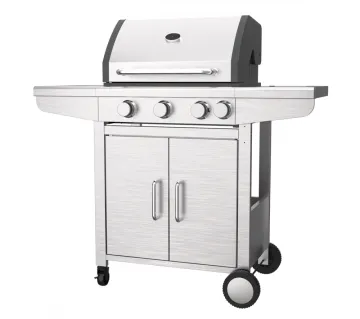 Double Layer Hood Stainless Steel Gas Barbecue Grill