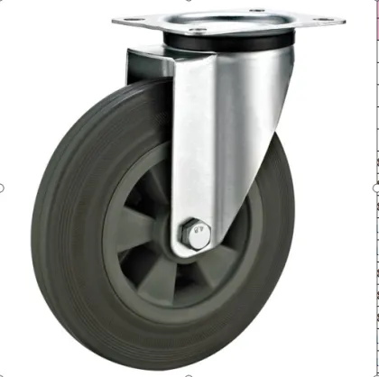 160mm industrial rubber casters without brakes