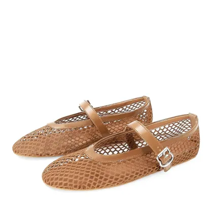 Women's Mesh Ballet Flats, Fishnet Ballet Flats