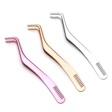 Customized Logo Brand Cluster Eyelash Tweezers for False Lash Application