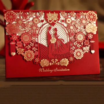 Fancy Handmade Greeting Cards Laser Wedding Invitations