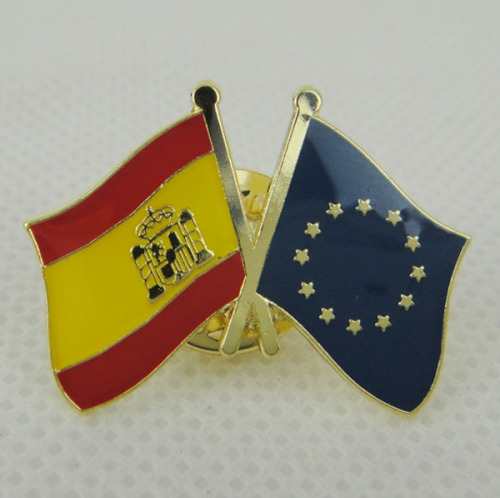 Spain & European Union Friendship Enamel Lapel Pins