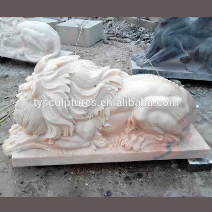 marble sleeping lion statue