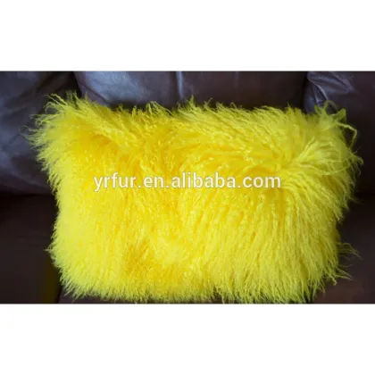 YR906 Cheap Wholesale Fur Pillows/Tibet Sheep Fur Pillows