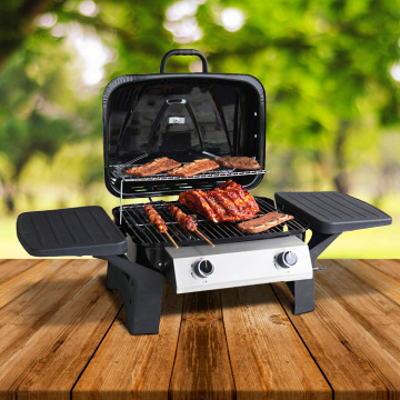 Tavolo portatile Top 2 bruciatore a gas piccolo griglie barbecue esterno campeggio propano grill barbecue per viaggi