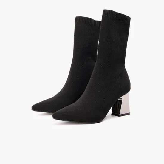 2021 flyknit high tube and heel lady boots