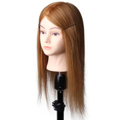 100% human hair training head mannequin head real hair