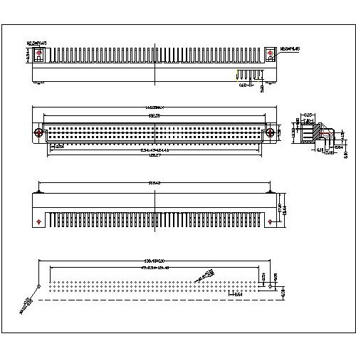 DMR-XX-XXX-306 Right Angle Plug Type C Connectors 150 Positions-Model