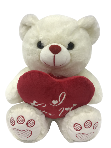 San Valentín Oso De Peluche Blanco, alta calidad San Valentín Oso