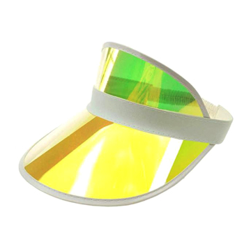 Mirror laser transparent plastic sun visor cap