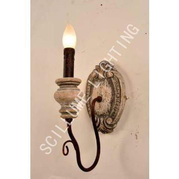 Vintage lighting fixtures 1 light wooden wall lamp scones LRR-CAW