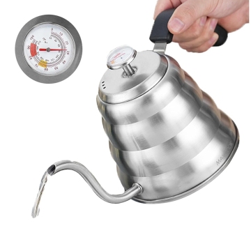 MaxCook कॉफी केतली 0.7L/1L/1.2L स्टेनलेस स्टील चाय केतली के साथ तापमान नियंत्रण और हंस गर्दन डिजाइन