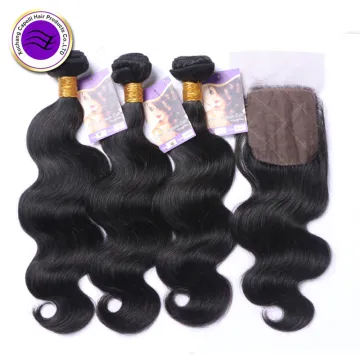 100% Unprocessed Raw Virgin Human Hair Bundles With Closure Brazilian Hair Weave Bundles Straight 3 Bundles With Lace Closure