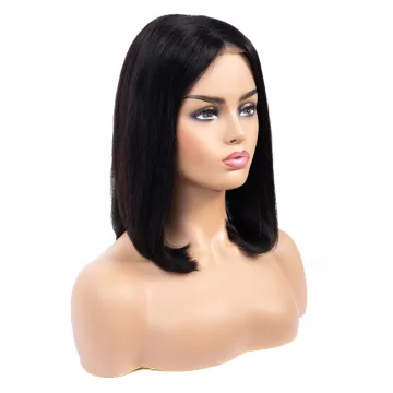 Fashion Design 8 Inch Brazilian Human Hair Lace Front Closure Short Bob Wig Wholesale Straight Human Hair Bob Brazilian Wigs
