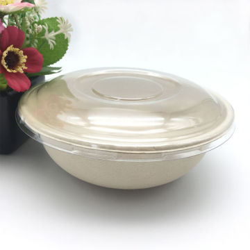 Compostable Sugarcane Bagasse Microwave-Safe Takeaway Containers with Plastic Lids