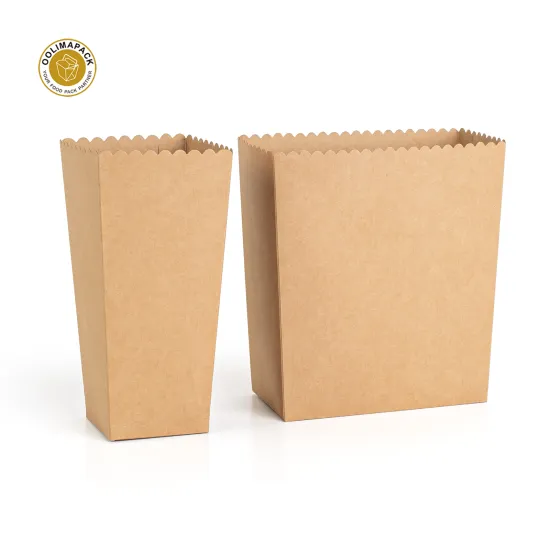 OOLIMAPACK Hot Selling Paper Popcorn Box for Cinema: The Perfect Kraft Paper Popcorn Container