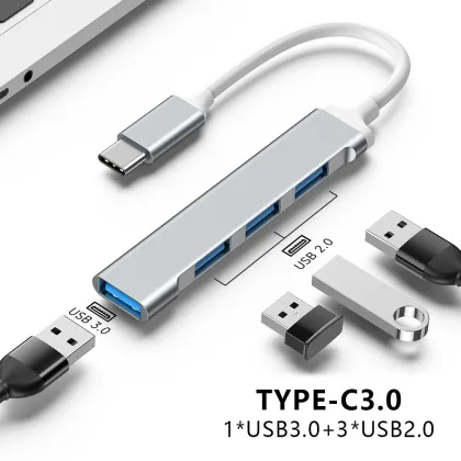 4-Port USB 3.0 C-Type Dock Hub Adapter for Xiaomi, Huawei, MacBook Pro