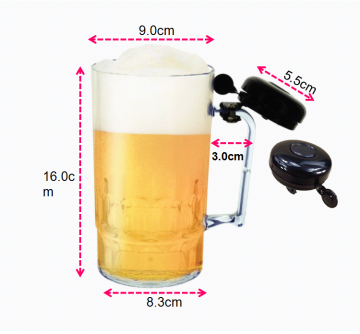 Wholesale Clear Beer Glass Mug With Bell