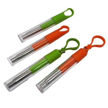 Hot Selling BPA-Free Food Grade Collapsible Metal Straw with Reusable Brush