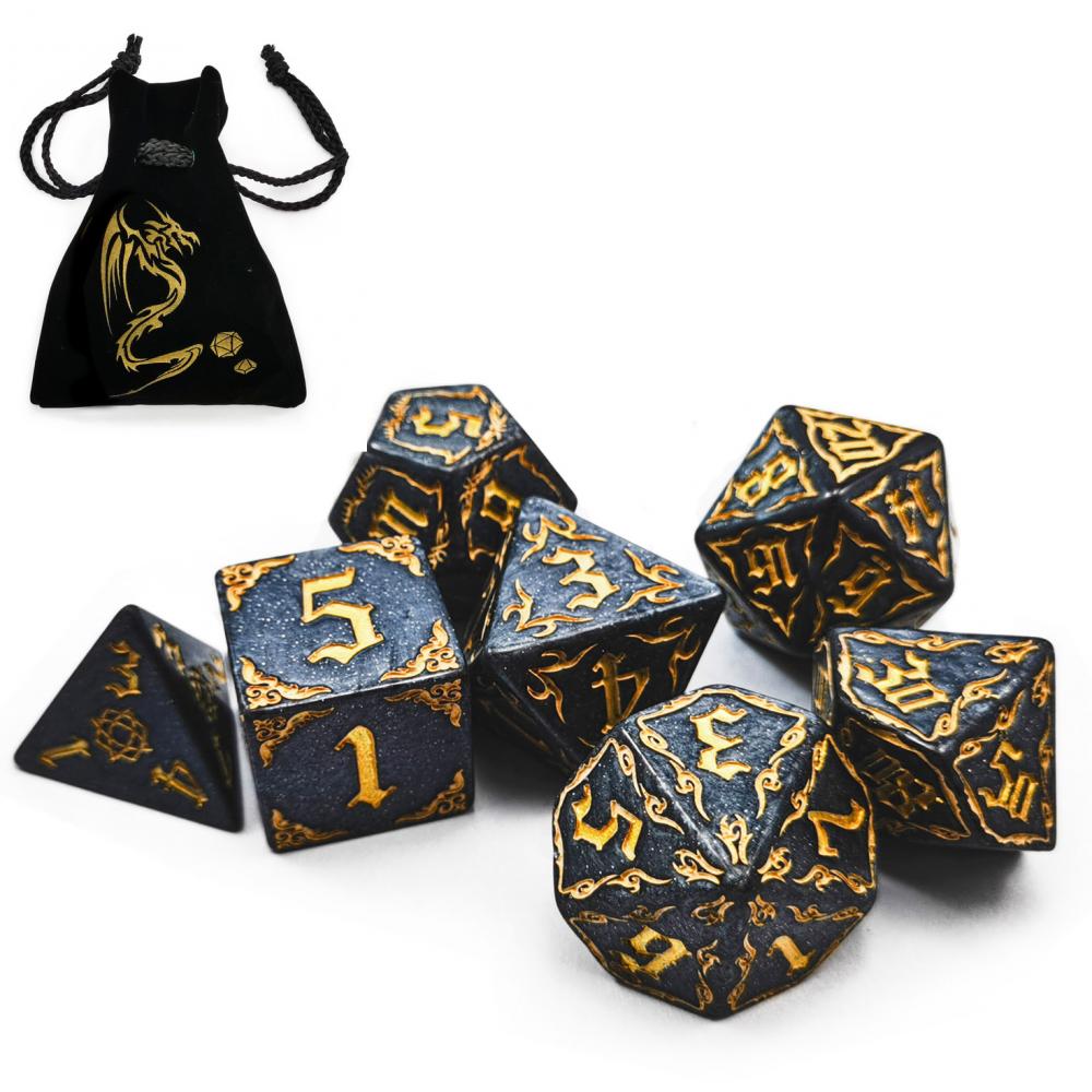 Giant Carved Role Playing Games Stone Dice Set 5