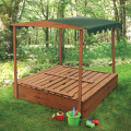 Covered Convertible Cedar Sandbox with Canopy Bench Seats