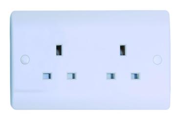 2Gang 13AMP Unswitched Socket