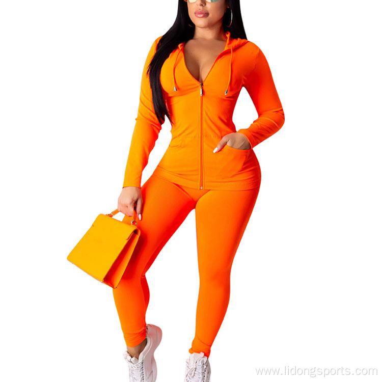 Two piece clothing hoodie tracksuit jogging suit women