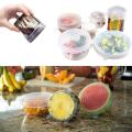 6pcs/set Silicone Lids Durable Reusable Food Save Cover Heat Resisting Fits All Sizes and Shapes of Containers