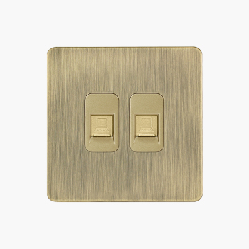 Luxury Two Way Computer Socket Gold Electrical Switches and Sockets UK