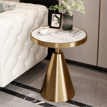 Modern Round Stone Side Table & Marble Sintered Stone Coffee Table - Stock Big Sale