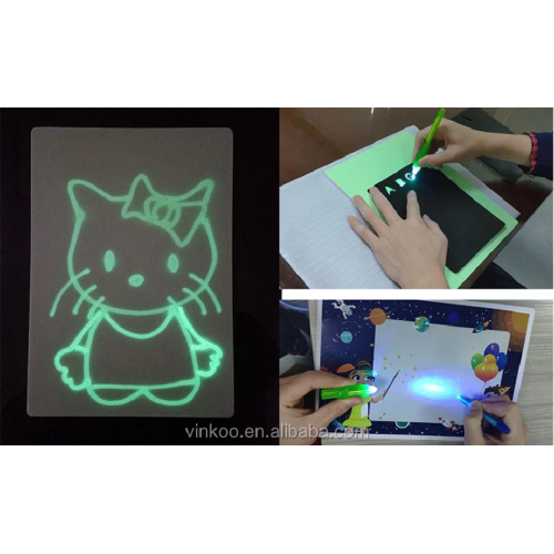 Placa de desenho luz mágica suron com caneta fluorescente