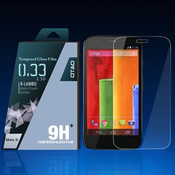 Anti crack anti fingerprint 0.33mm 2.5D curved edge tempered glass screen protector for Moto G